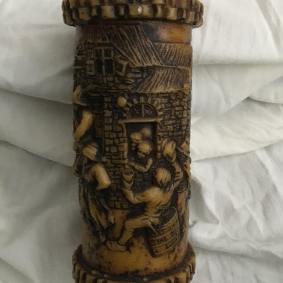 Vintage Accents Vtg German Carved Pillar Candle Poshmark